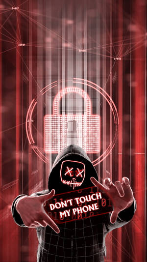 Red Phone Lockscreen Hacker Mask Wallpaper