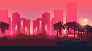 Red Retro 80s Aesthetic Dmc Delorean Wallpaper