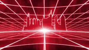 Red Retro 80s Aesthetic Neon Lights Wallpaper