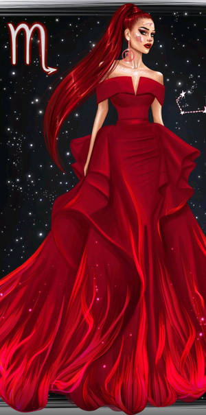 Red Scorpio Aesthetic Dress Wallpaper