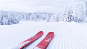 Red Skiing Board Wallpaper