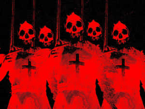 Red Skull Cross Imagery Wallpaper