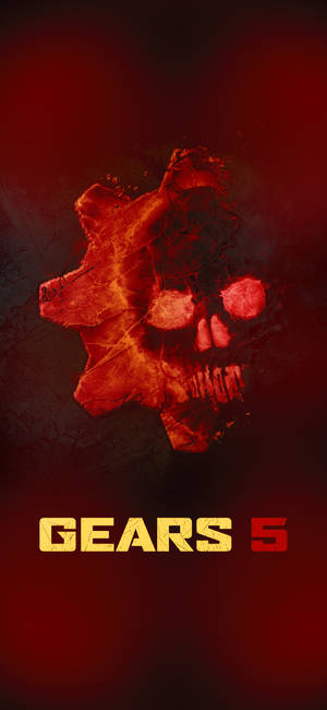 Red Skull With Cog Gears 5 Iphone Wallpaper