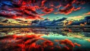 Red Sky Nature Photography Wallpaper
