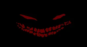 Red Smile In Black Wallpaper