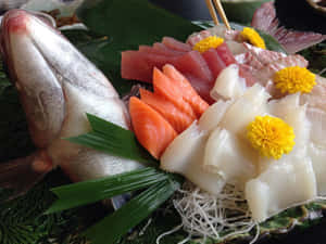 Red Snapper Sashimi Platter Wallpaper