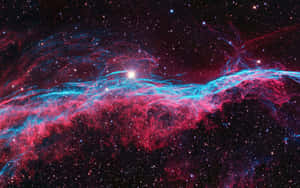 Red Space Blue Smoke Shining Star Wallpaper