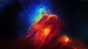 Red Space Explosion Blue Smoke Wallpaper