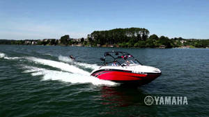 Red Speed Boat Sailing Wallpaper