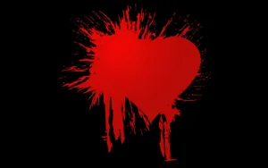 Red Splashed Broken Heart Wallpaper
