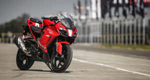 Red Sportbike Racetrack Showcase Wallpaper