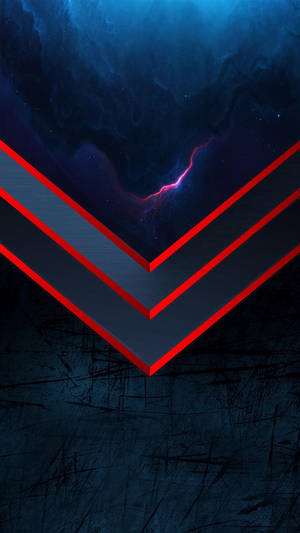 Red Stripes And Galaxy Waves Dark Mode Wallpaper