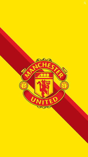 Red Stripes On Logo Of Manchester United Mobile Wallpaper