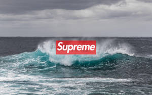 Red Supreme And Crashing Waves Wallpaper