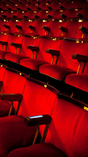 Red Theater Seats Perspective Wallpaper