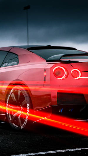 Red Trail Lights On Red 4k Car Iphone Wallpaper