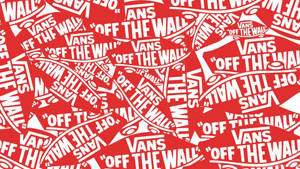 Red Vans Off The Wall Skate Pattern Wallpaper