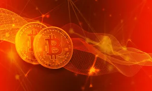 Red Waving Bitcoin Wallpaper