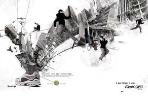 Reebok Men Greyscale Digital Art Wallpaper