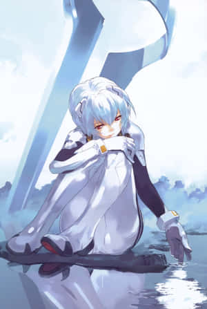Rei Ayanami In A Mystical Pose Wallpaper