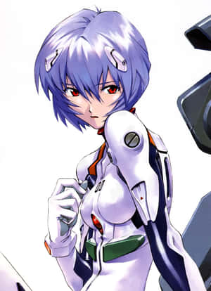 Rei Ayanami In Her Iconic Plugsuit Wallpaper