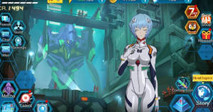 Rei On Evangelion Game Wallpaper