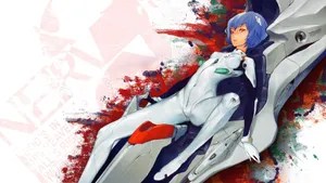 Rei On Pilot Chair Evangelion Wallpaper