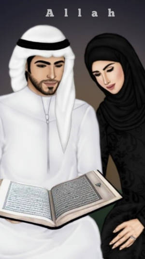 Religious Muslim Couple Wallpaper