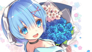 Rem With Flowers Wallpaper