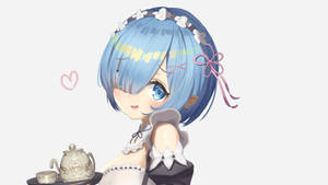 Rem With Teapot And Cup Wallpaper