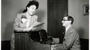 Renowned Singer Ethel Merman With Legendary Composer Irving Berlin Wallpaper