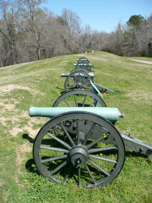 Reproduced Civil War Canons In Mississippi Wallpaper