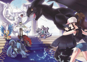 Reshiram Unleashing Power - Pokémon Battle Scene Wallpaper