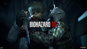 Resident Evil 2 Biohazard Leon Vs Zombie Wallpaper