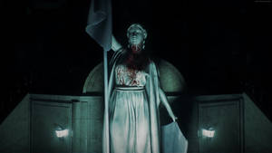 Resident Evil 2 Bloody Statue Wallpaper