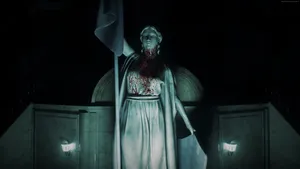 Resident Evil 2 Bloody Statue Wallpaper