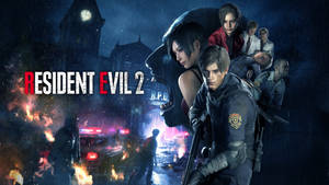 Resident Evil 2 Game Cover Rpd Fire Wallpaper