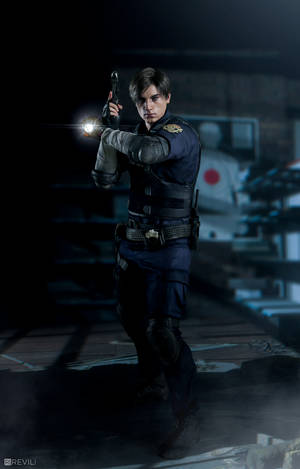 Resident Evil 2 Leon In The Dark Wallpaper