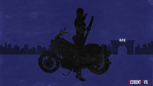 Resident Evil 2 Motorcycle Silhouettes Wallpaper