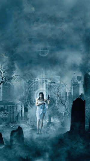 Resident Evil Iphone Girl In Bathroom Towel Wallpaper