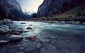 Retina Mountain River Switzerland Wallpaper