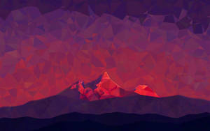 Retina Red Polygon Mountain Wallpaper
