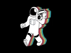 Retro 80s Aesthetic Space Suit Wallpaper