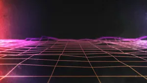 Retro 80s Aesthetic Wireframe Wallpaper