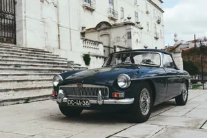 Retro Blue Car Wallpaper