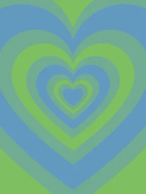 Retro Blue-green Wildflower Heart Wallpaper