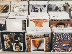 Retro Cd Shelf Wallpaper