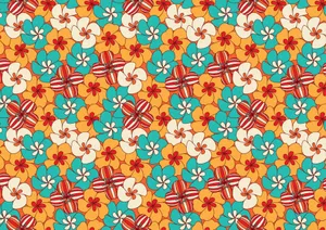 Retro Floral Pattern70s Style Wallpaper