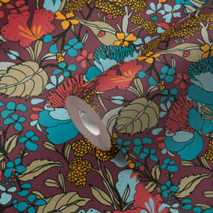 Retro Floral Patternwith Tape Wallpaper