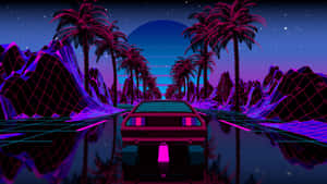 Retro Futuristic80s Vibe Artwork Wallpaper